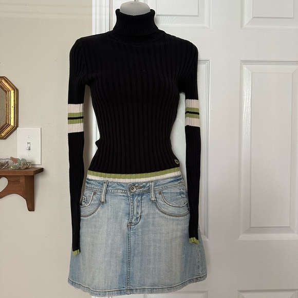 Vintage UnionBay striped ribbed turtleneck long sleeve y2k 90s Sz S - Picture 1 of 10